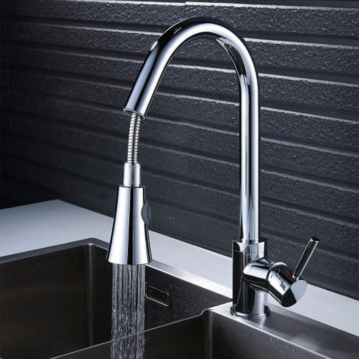 Mitigeur de Cuisine - Assina - Fisascat - Inox - Flexible - Rétractable