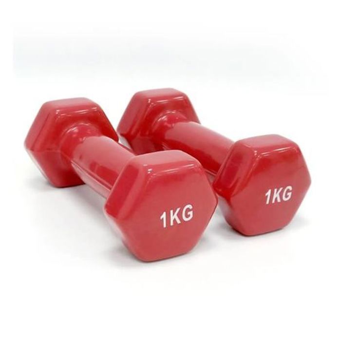 Haltères - Pakka - 2 Haltères Pilates - 1Kg - Vinyle - Rouge