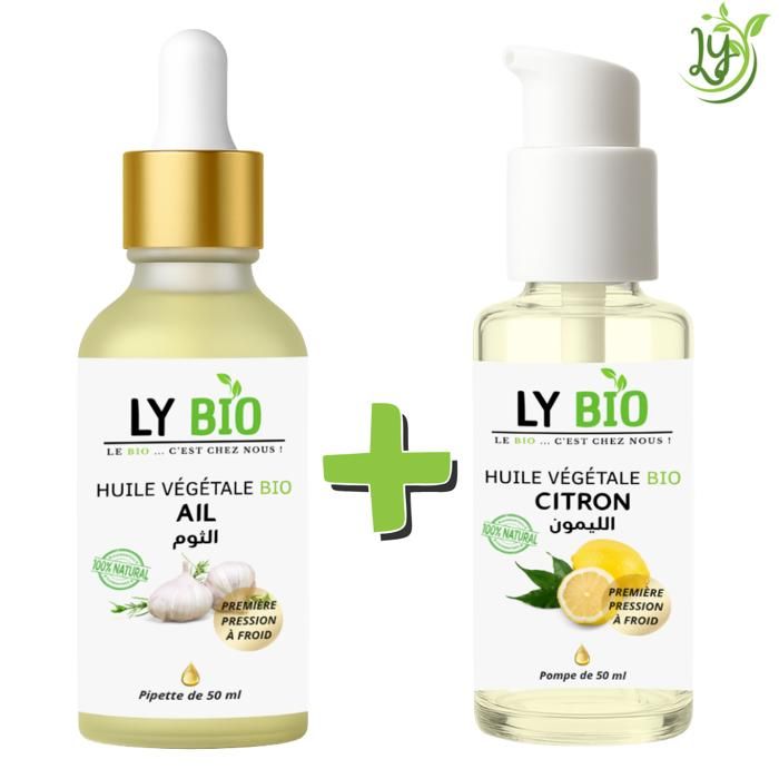 LYBIO PACK HUILE AIL 50ML - PIPETTE + HUILE CITRON 50ML - POMPE