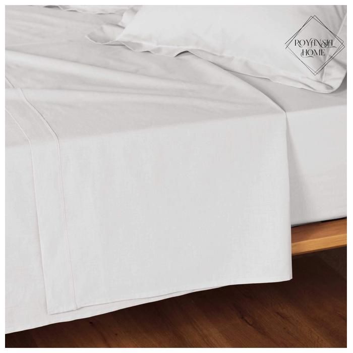 Drap Plat 2 Places 220x240 – Grand Format, Doux & Pratique - Blanc