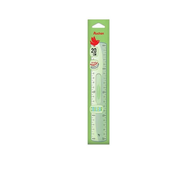 Règle incassable double décimètre 20 cm bleue - AUCHAN
