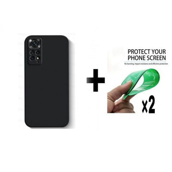 Coque et protection d'écran - GÉNÉRIQUE - Redmi Note 11 Pro 4G - Silicone Souple - Noir - Élégante