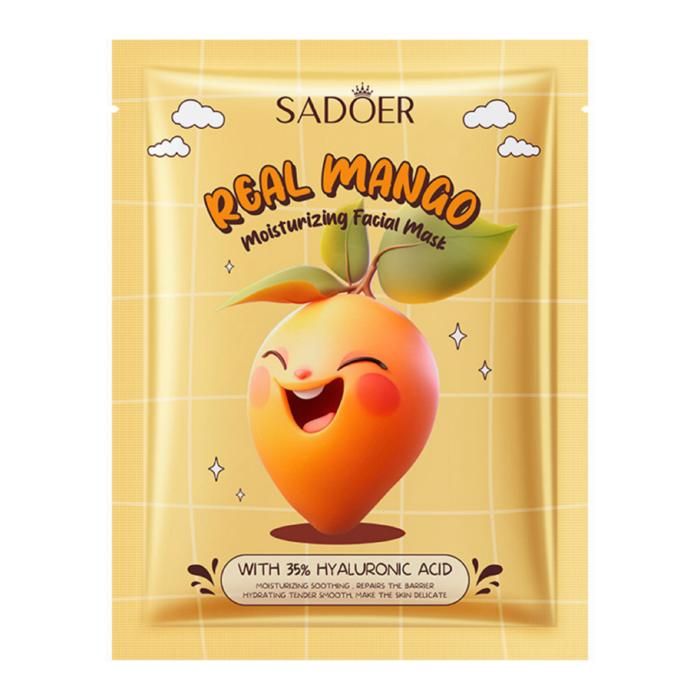 Masque Facial - SADOER - Real Mango - Acide Hyaluronique - Hydratant - 25g