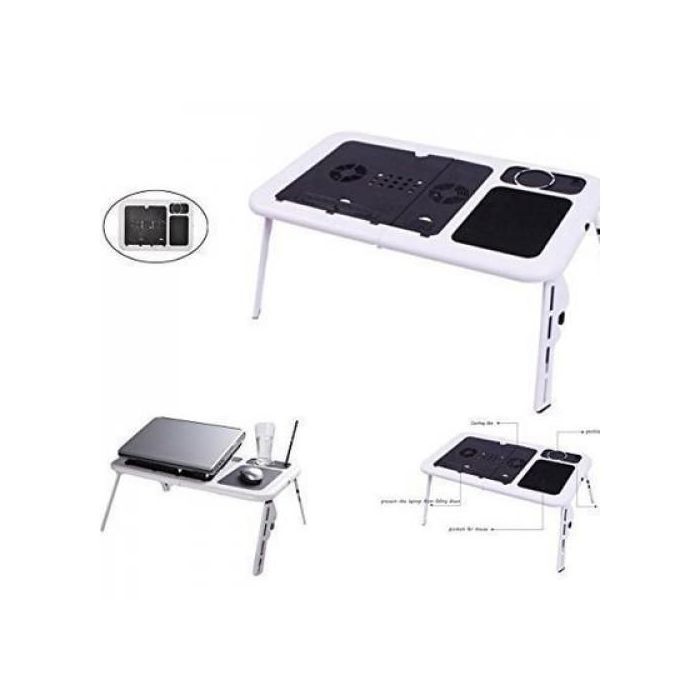 Lapdesk E-Table Pc Portable Réglable Avec Ventilateur De Refroidissement Intégré