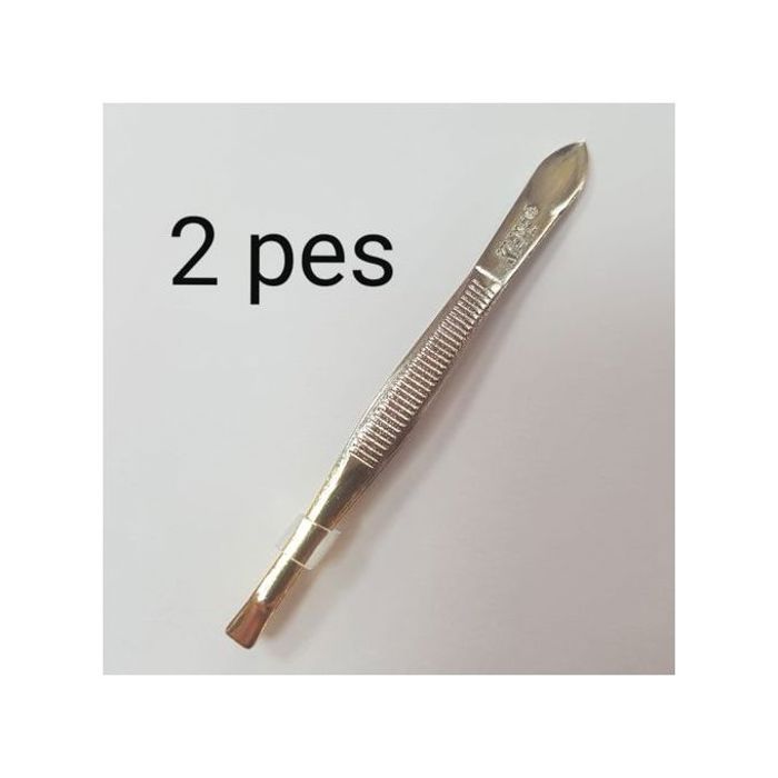 Pince à épiler dorée, idéale pour les poils fins (lot de 2).