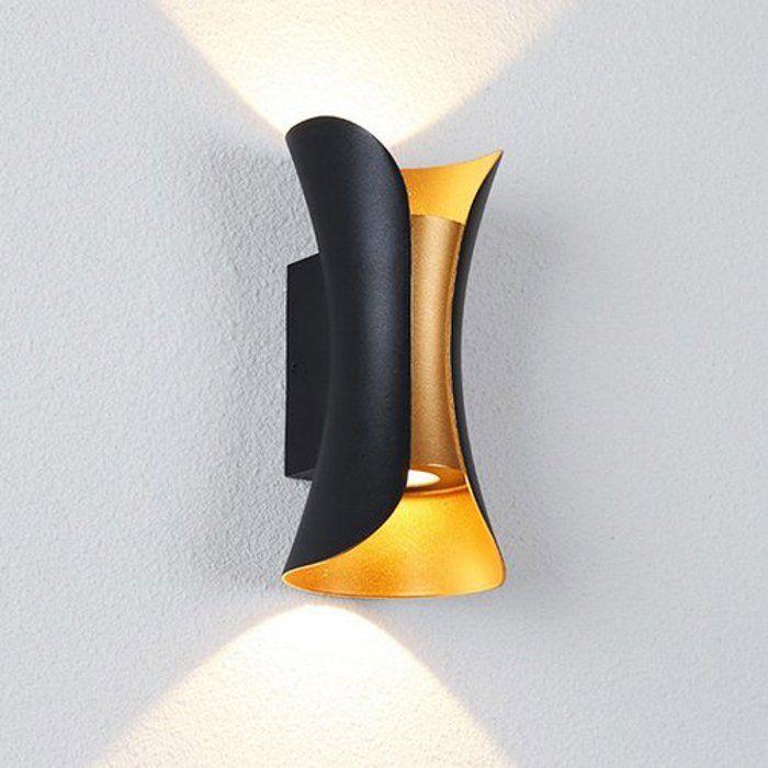Applique Murale Étanche - GORGE BK - LED - Aluminium - Noir - 20x10 cm