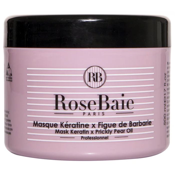 Masque capillaire - RoseBaie - Kératine x Figue De Barbarie - 500 ml - Hydratant - Réparateur