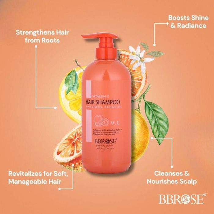 Bbrose shampooing cheveux à la vitamine c - éclat et vitalité