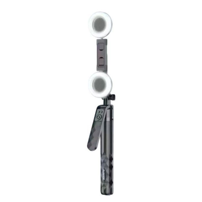 PLOKAMA Canne Selfie Trépied avec Lumières LED Doubles et Télécommande sans Fil Hauteur Réglable 180cm Multi-Angles Photos & Vidéos