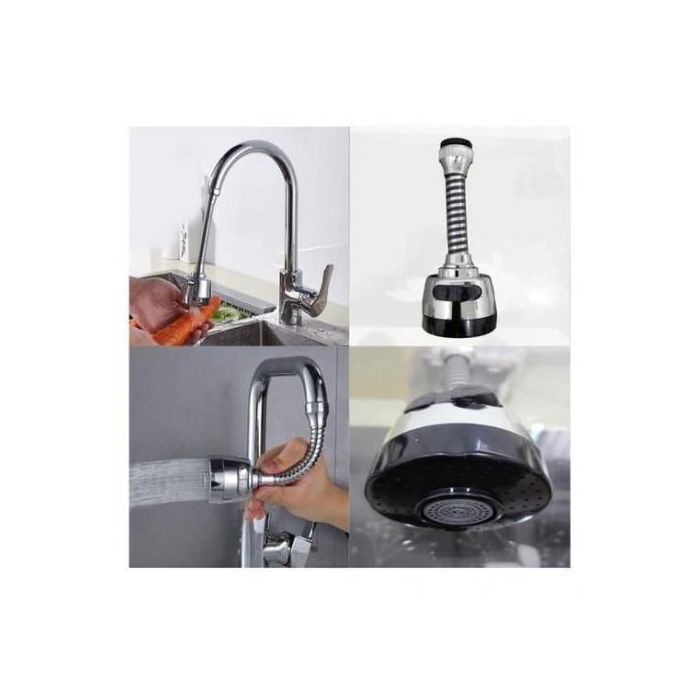 Filtre d'eau de Robinet flexible diffuseur tête rotative 360 multifonction