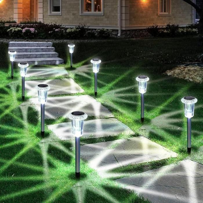 Lot de 6 lampes solaires étanches – Éclairage extérieur pour jardin et allée