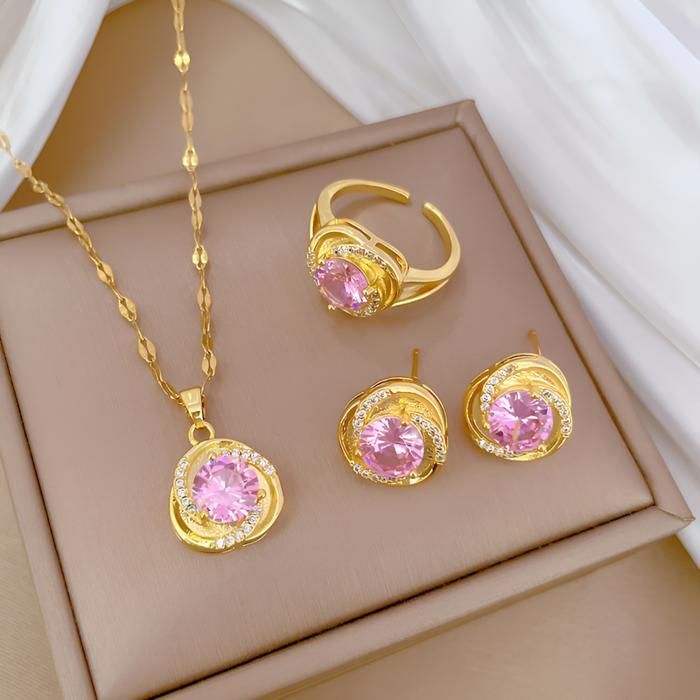 Ensemble de Bijoux - EGO - EGO039 - Dorée - Acier - Cristal