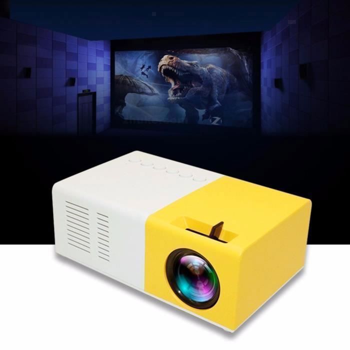 Mini Projecteur HD Portable LED - Jaune - Durée de vie de la lampe 30000 h - Luminosité 2500 lumens