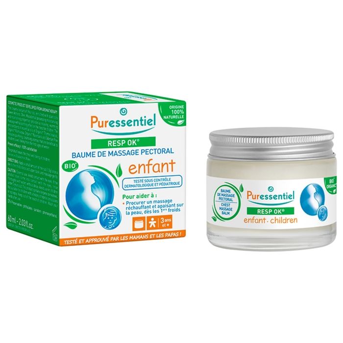 Baume Pectoral Enfant - Puressentiel - 60ml - Hypoallergénique - Massage - Respiratoire