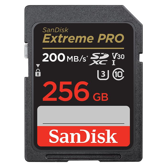 Carte Mémoire SD - Sandisk - Extreme Pro - 256Go - 200Mo/s - UHS-I V30