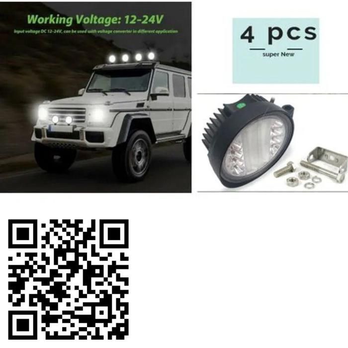Barre de lumière LED de travail faisceau combiné 4 pièces pour voiture tout-terrain camion bateau antibrouillard
