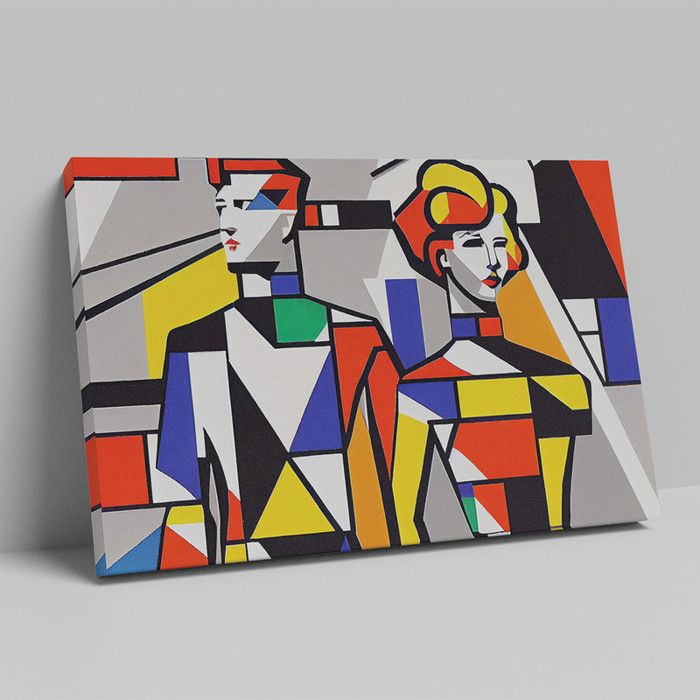Tableau décoratif cubisme pour espace contemporain -40 x 60 cm-Tableau Inspiration