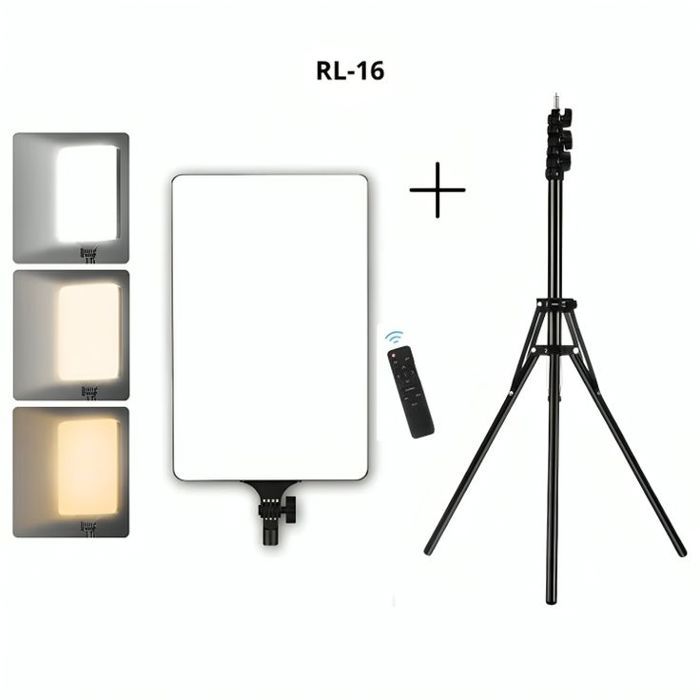 PACK - Lampe Kit d'éclairage vidéo LED 16 pouces RL-16 + Trépied 1,60M pliable