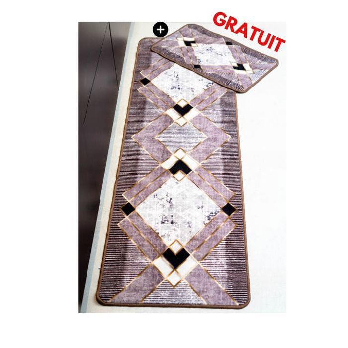 Tapis de sol - MADE IN EGYPTE - Violet - 40x70 cm - Absorption d'humidité - Intérieur
