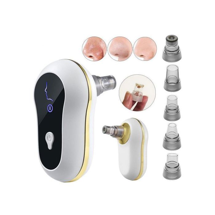Extracteur de Points Noirs et Acné, Nettoyeur de Pores Portable, 5 têtes