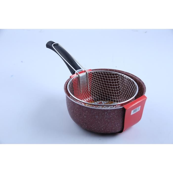 Friteuse - LAMACOM - Hbibti - Ø20 cm - Granite - Rouge