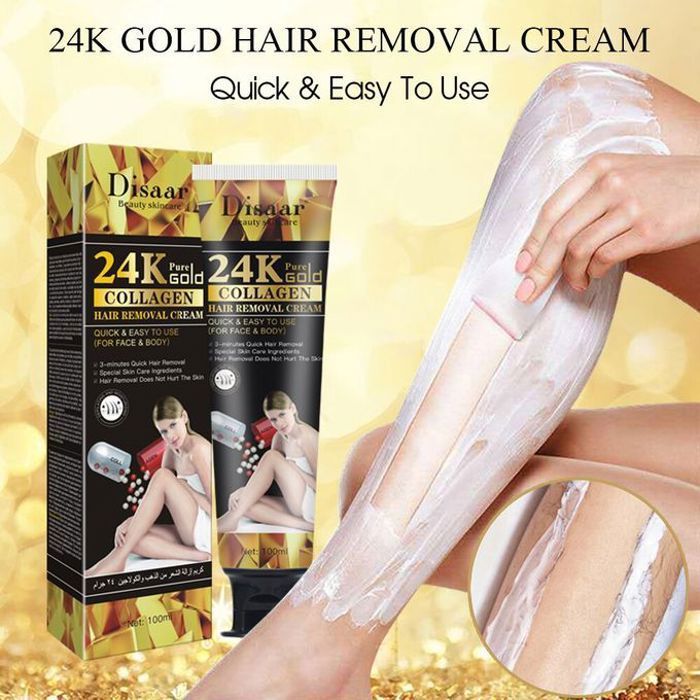 Crème dépilatoire - DISAAR - Blanchissante - Or 24K - 100ml - Tous types de peau