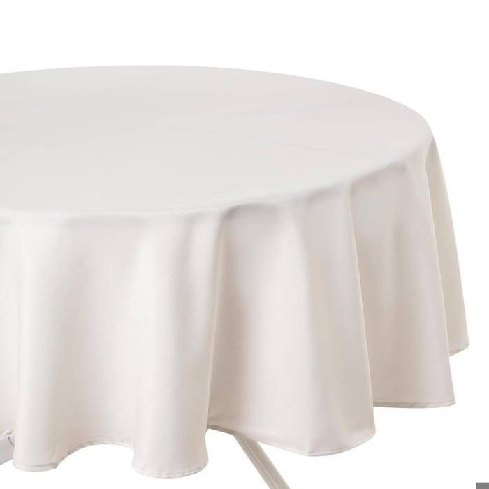 Nappe anti-tâche "Lallie" blanc ivoire D180cm - Atmosphera createur d'interieur