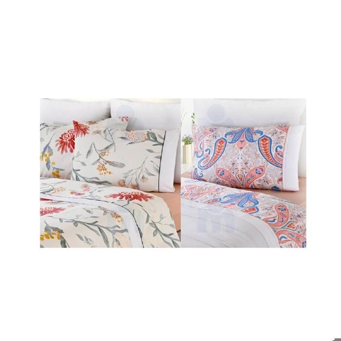 Drap housse 90x200cm+Drap plat 160x270cm+Taie d oreiller 50x70cm 100% coton