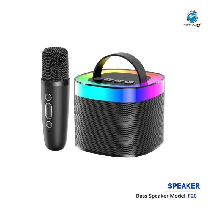 Konfulon haut parleur F20 Bluetooth haut de gamme Karaoke petit microphone 2000mAh 10W