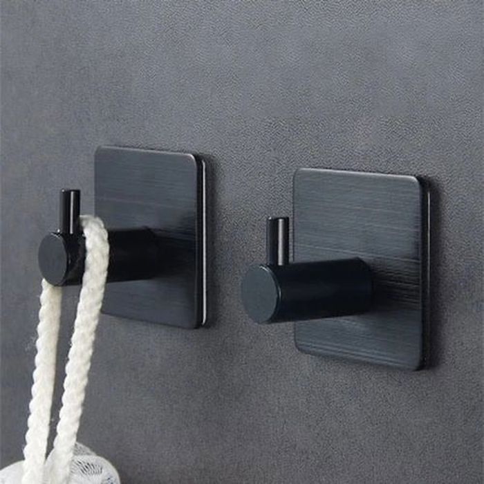 2 pièces Auto-adhésif maison cuisine mur porte crochet porte-clés cuisine porte-serviette cintre en aluminium