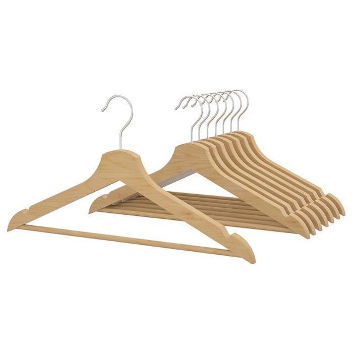 Cintres en plastique - Ensemble de 3 - Forme bois - Crochets chromés - Couleur élégante