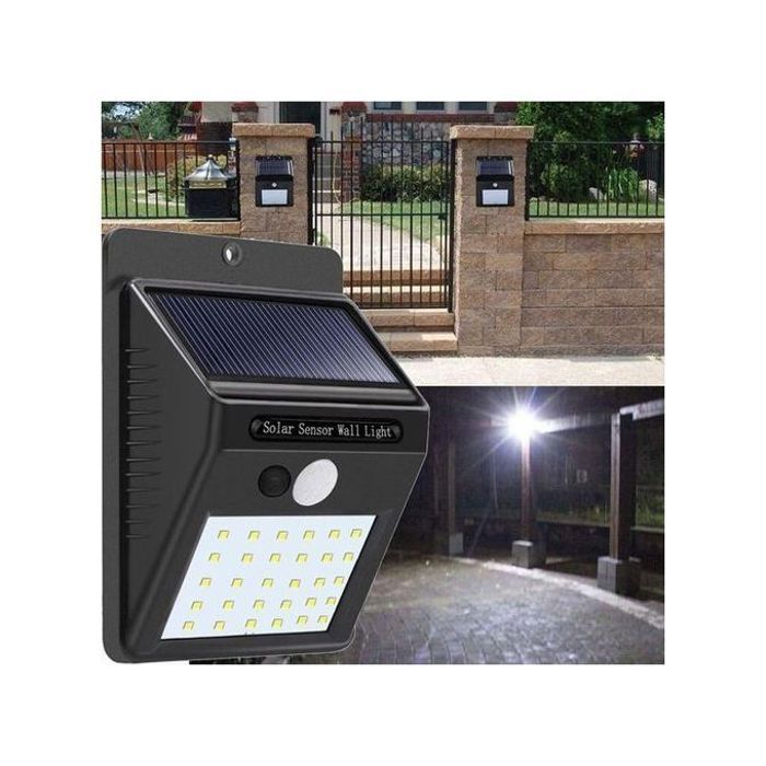 Projecteur LED et plaque énergie solaire rechargeable avec détecteur de mouvement