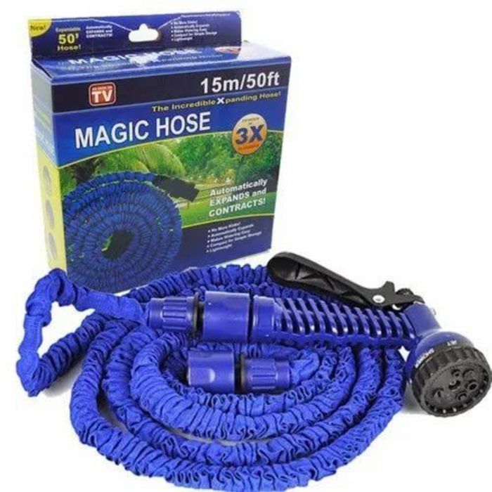 Tuyau d'arrosage Magic Hose - Tuyau d'arrosage extensible de 15 mètres.
