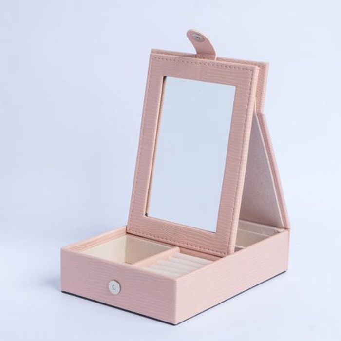 Boîte de Rangement des Bijoux Avec Miroir Pour Femme