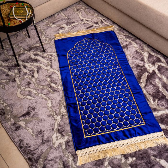 Tapis de prière - AL Nahla - Bleu marine - Synthétique - Moderne - Intérieur