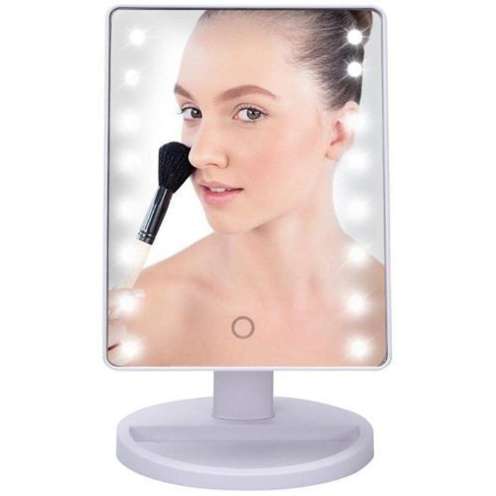 Miroir LED - Large - Blanc - Rectangulaire - Contemporain - À poser