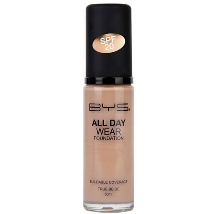 Fond de teint - BYS - ALL DAY WEAR FOUNDATION - Teinte TRUE BEIGE - 30 ml - Tous types de peau
