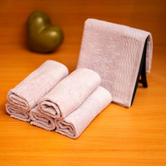 Serviette de bain - Caramela - Pack de 6 - Coton ultra-absorbant - 30x30 cm - Rose uni