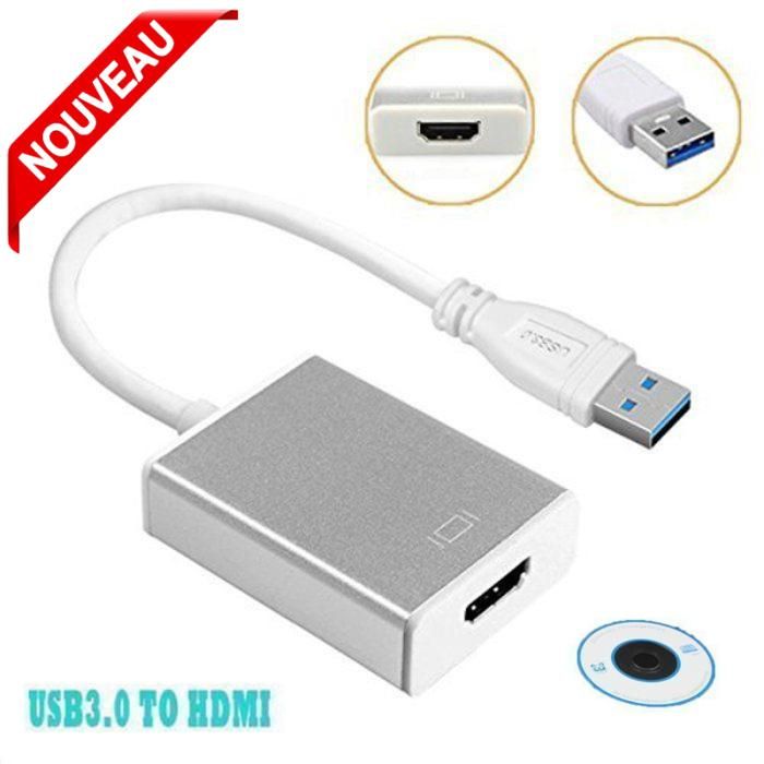 USB to HDMI Converter HDCP Full HD , Adaptateur Video Audio for Multiple Monitors