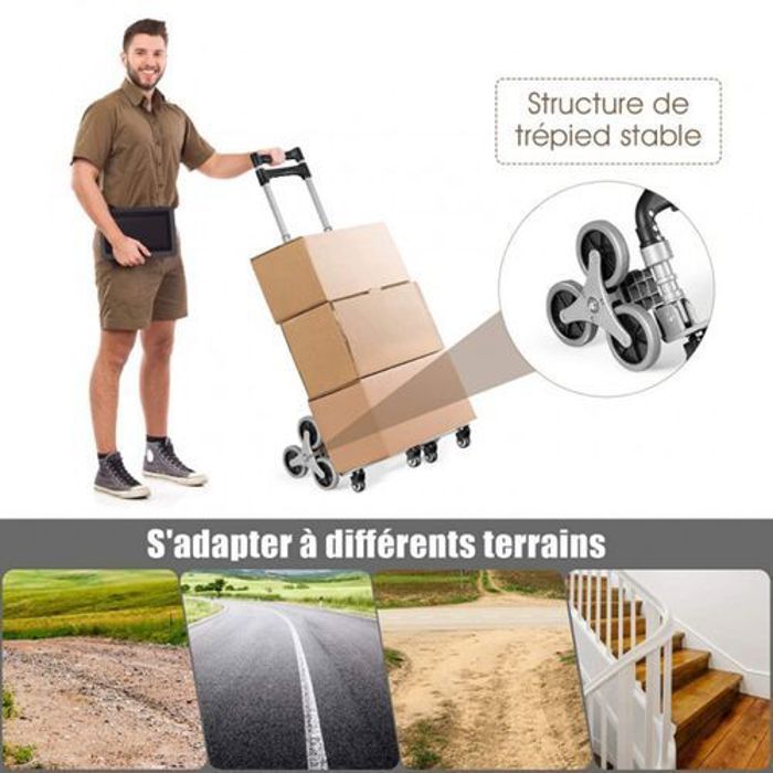 Chariot d'escalade et de transport de marchandises Diable utilitaire portable.
