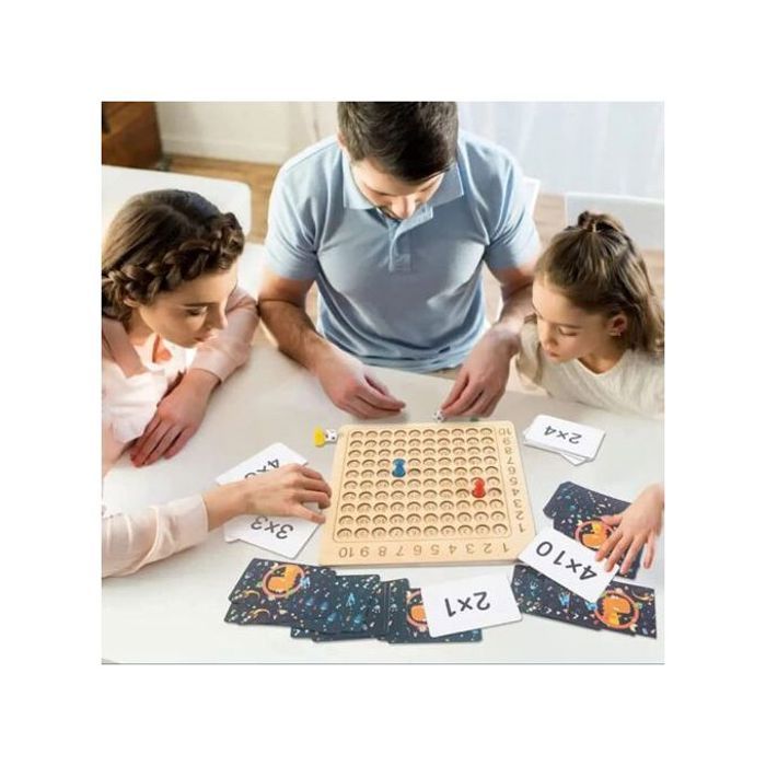 Jeu de multi extrêmes Montessori en bois pour enfant, table de maths, puzzle, stimulant l'apprentissage.