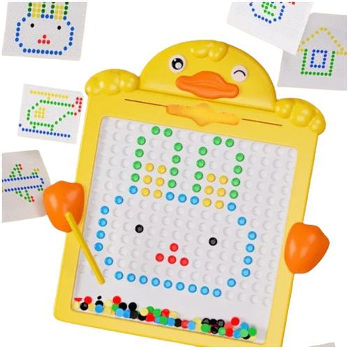 Jouet éducatif - Noname - Canard - Planche à dessin magnétique - Colorée - 10 cartes incluses