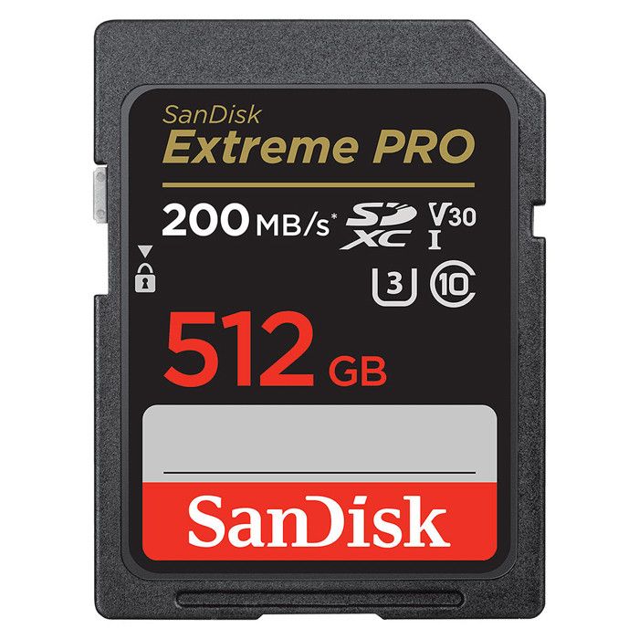 Carte Mémoire SD - Sandisk - Extreme Pro - 512Go - 200MB/s - UHS-I V30