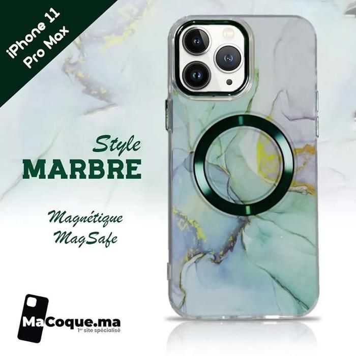 Coque iPhone 11 Pro Max Style Marbre Magnétique &amp; MagSafe