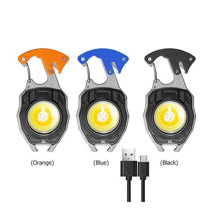 Lampe de poche rechargeable avec porte-clés et briquet intégré