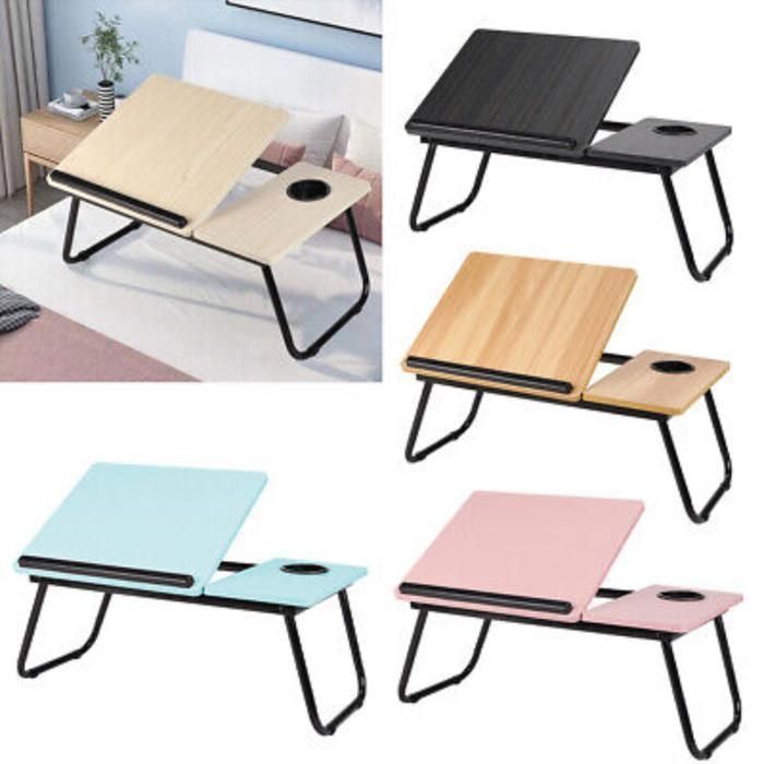 Table de Bureau Portable - Non spécifié - Réglable - Pliable - Support de Boisson Intégré(Couleur aléatoire)