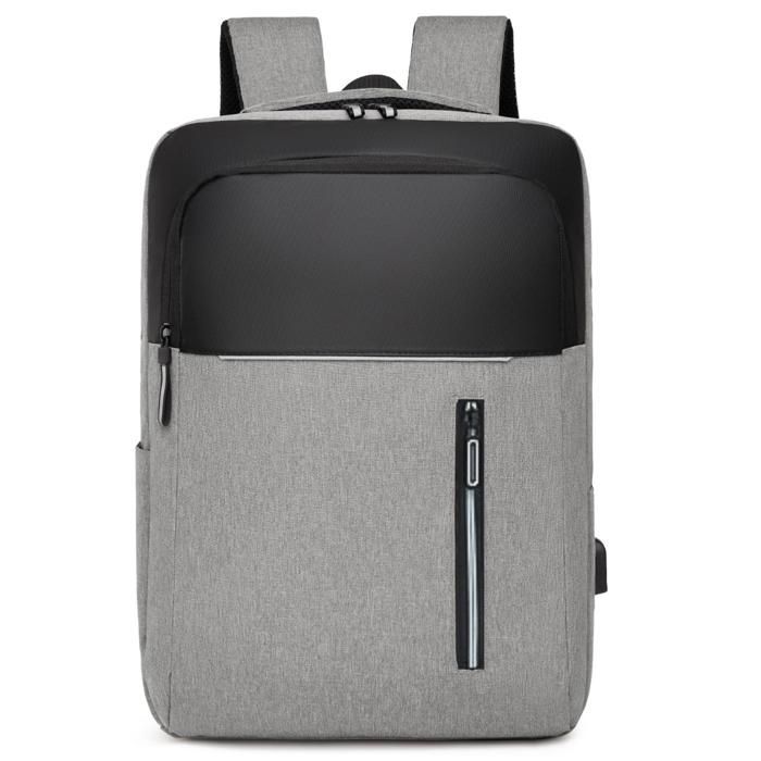 Sac à dos business,loisirs,compatible ordinateur 15,6 pouces et port USB intégré gris