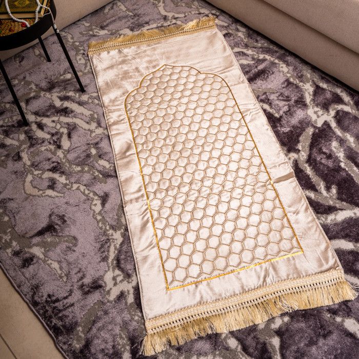 Tapis de prière - AL Nahla - Beige - Fibres naturelles - Motifs discrets - Style naturel