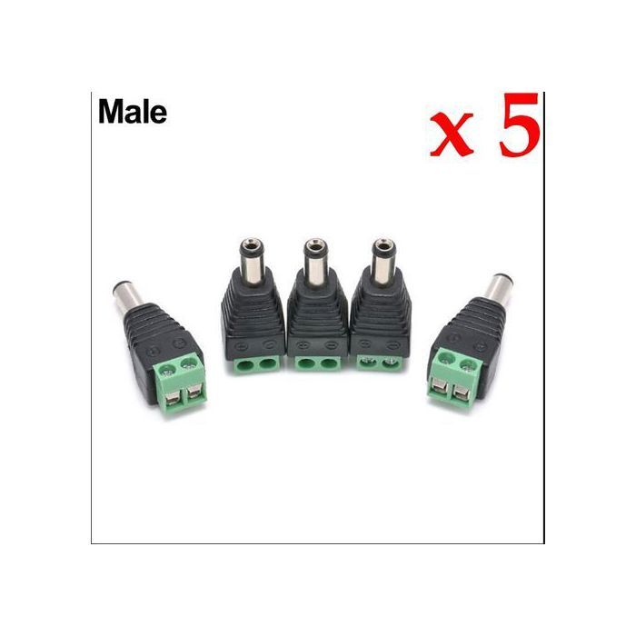 5 x Connecteur d'alimentation 12V femelle CCTV
