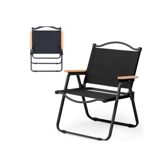Chaise Pliante - Camping - Noire - Tissu Oxford - Résistante à l'eau - Confortable